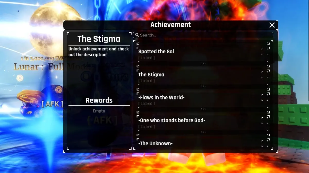 Sol's RNG Era 8 achievements list