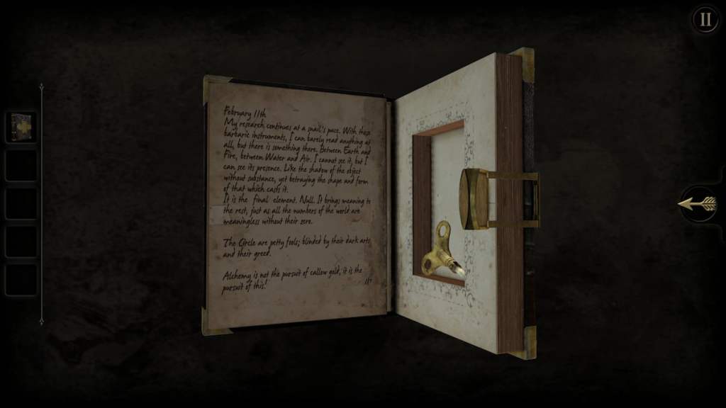 Opening the book to get the Key in The Room