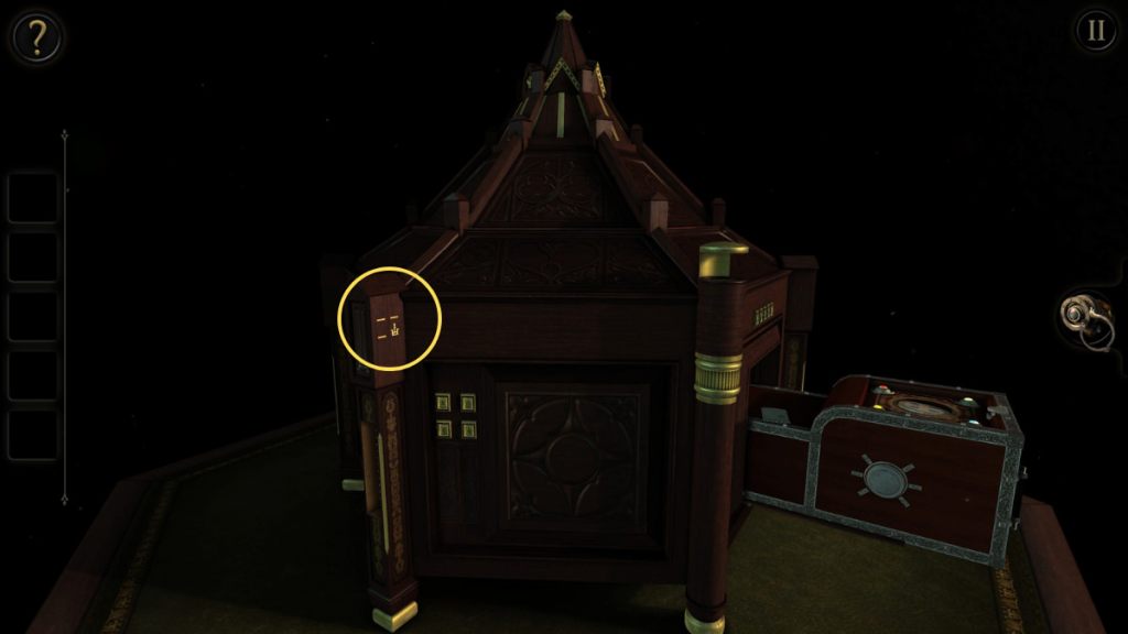 The location of the first clue for the symbol puzzle in The Room chapter 1