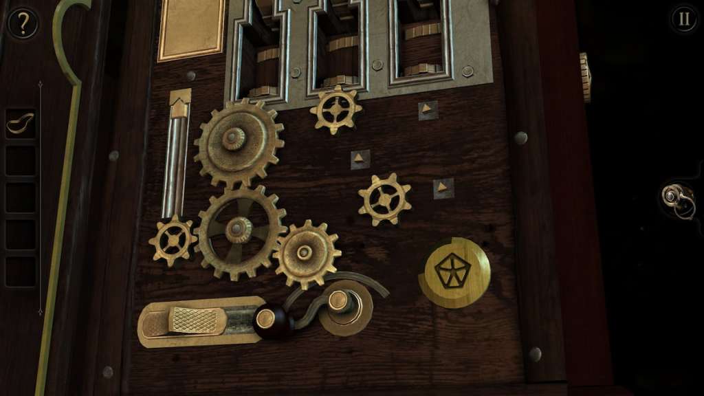 Placing the large cog next to the other gears on the side of the starry box