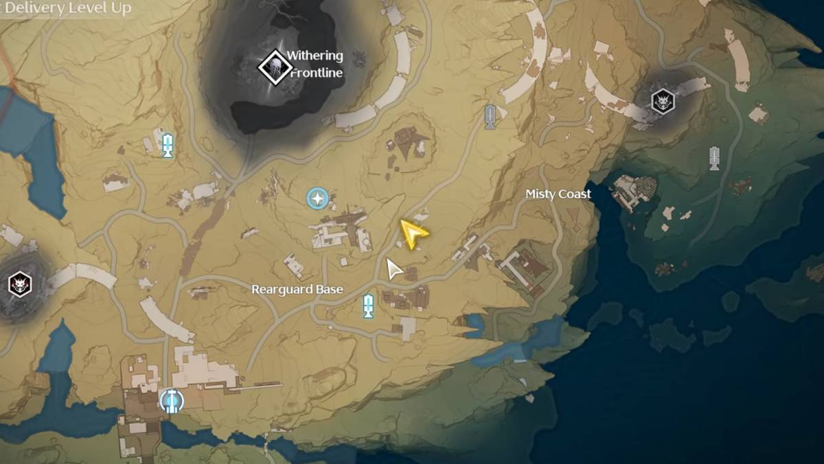 Misty Coast Surveillance Station location marked on the Wuthering Waves map