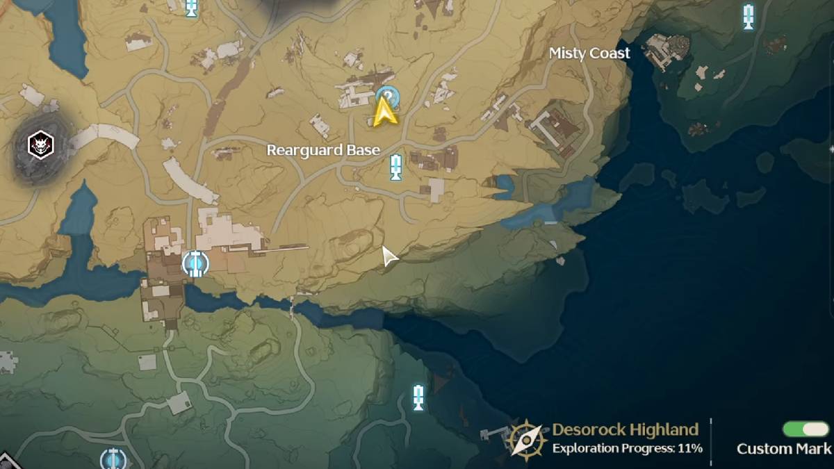 Upset soldier location marked on the Wuthering Waves map