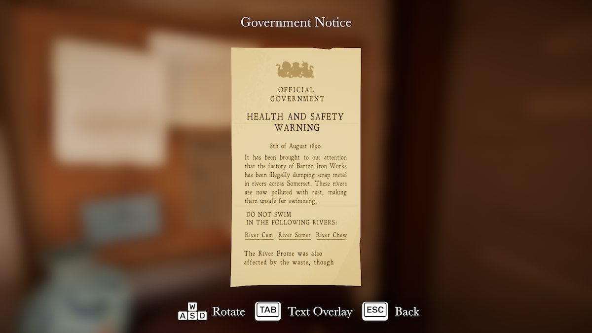 Government notice in Botany Manor. 