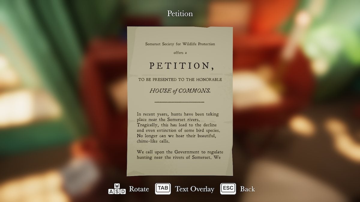 Petition in Botany Manor.