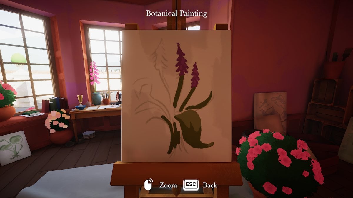 Botanical painting in Botany Manor. 