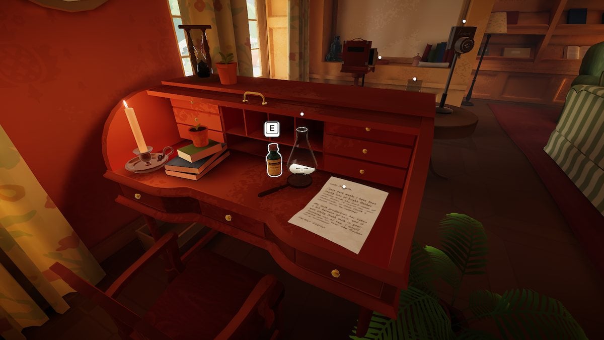 Desk letter in Botany Manor. 