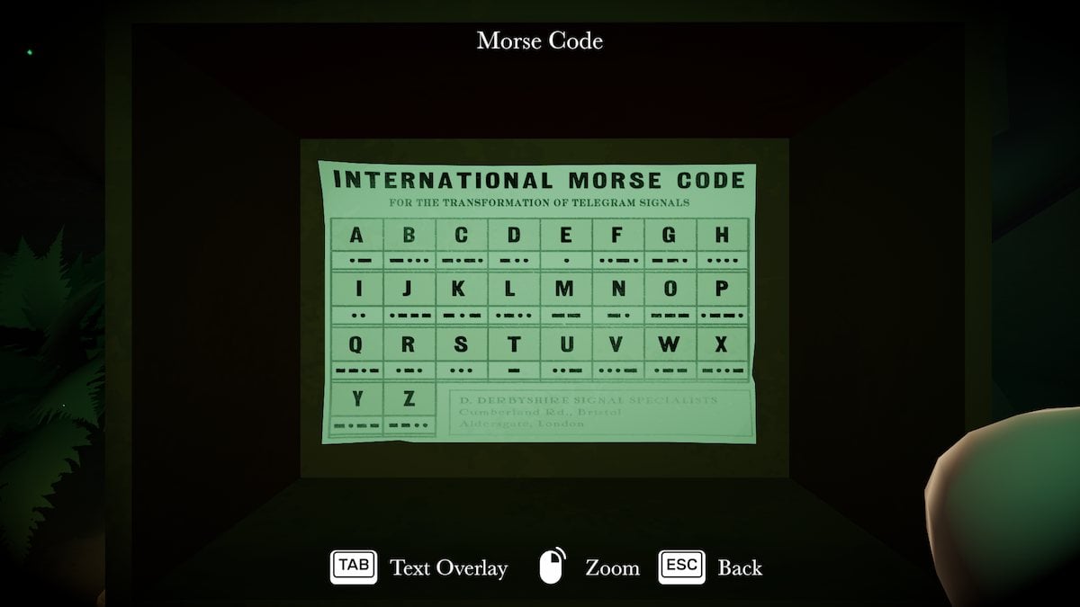 Morse code clue in Botany Manor. 