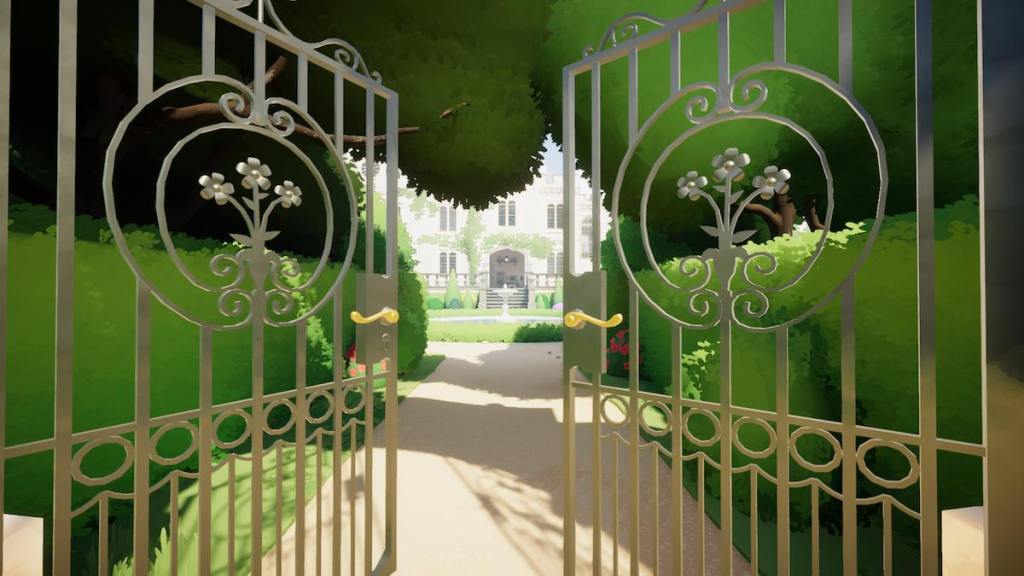 Opening gate in Botany Manor. 