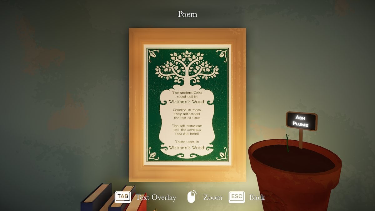 Poem in Botany Manor. 