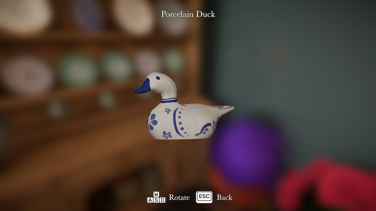 Porcelain duck in Botany Manor. 