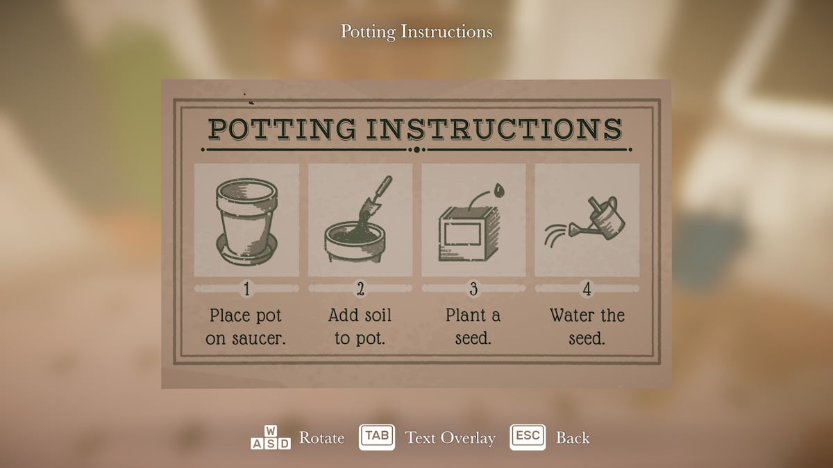 Potting instructions in Botany Manor. 