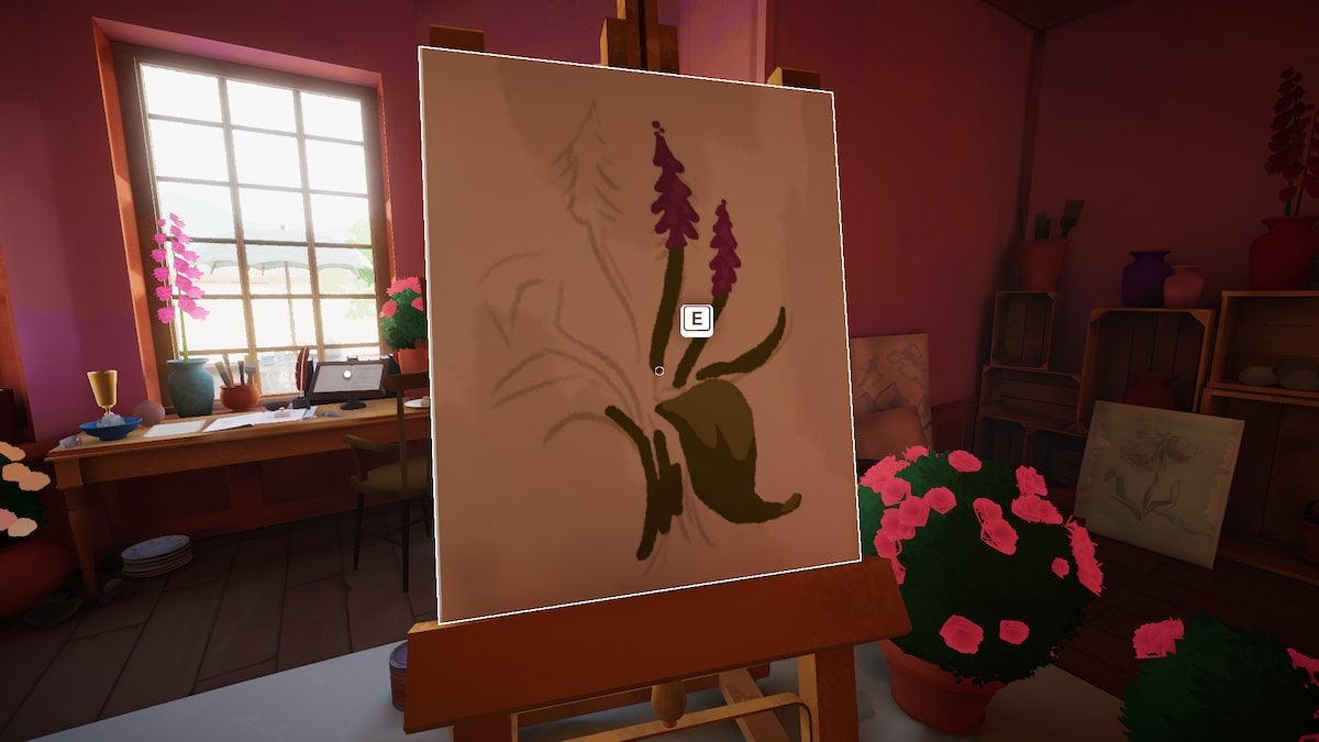 Unfinished painting in Botany Manor. 