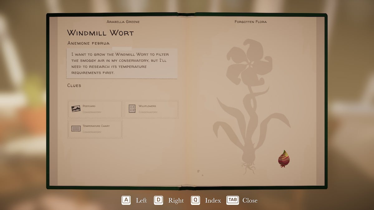 Windmill Wort clues in Botany Manor. 