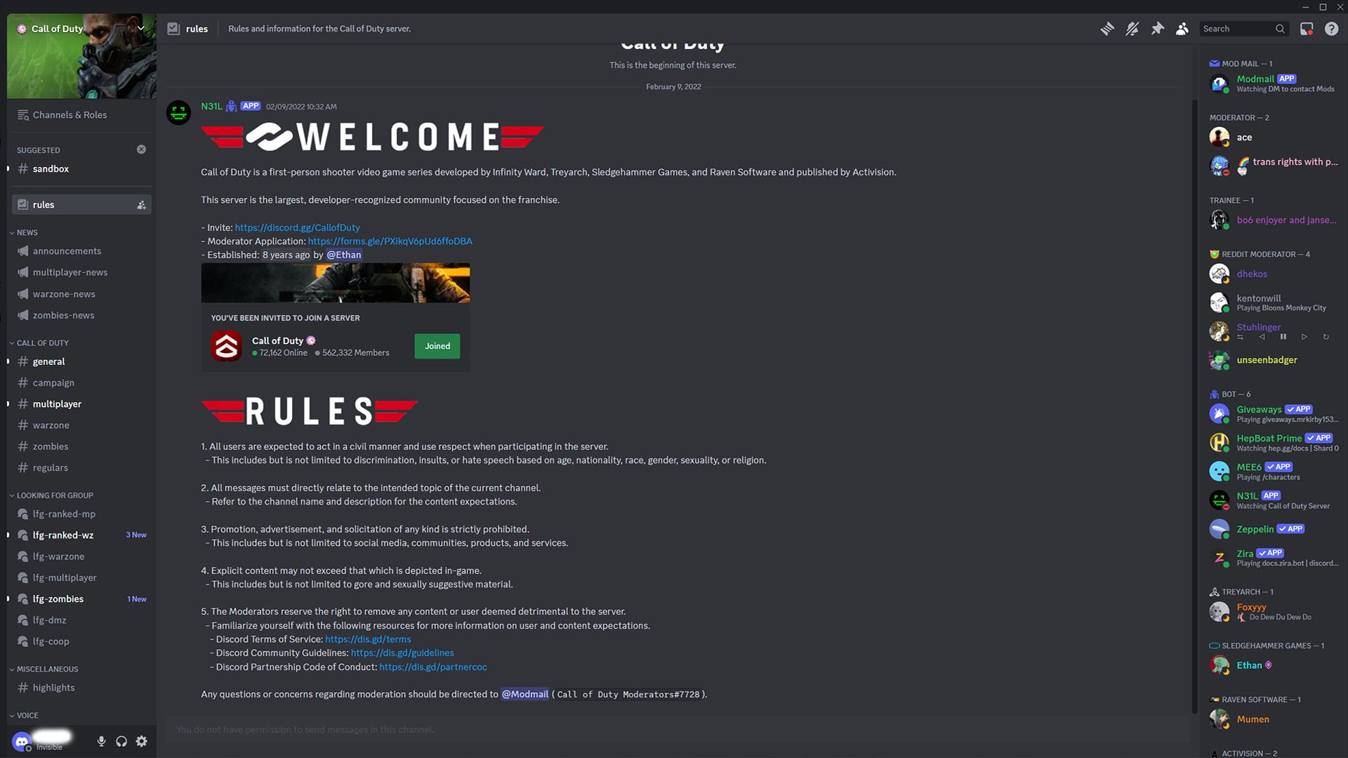 Call of Duty unofficial Discord server