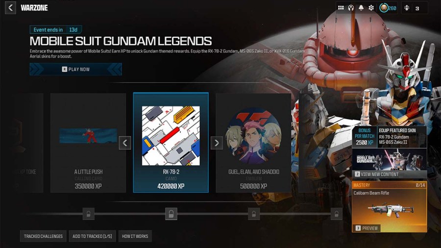 Call of Duty RX-78-2 camo event reward