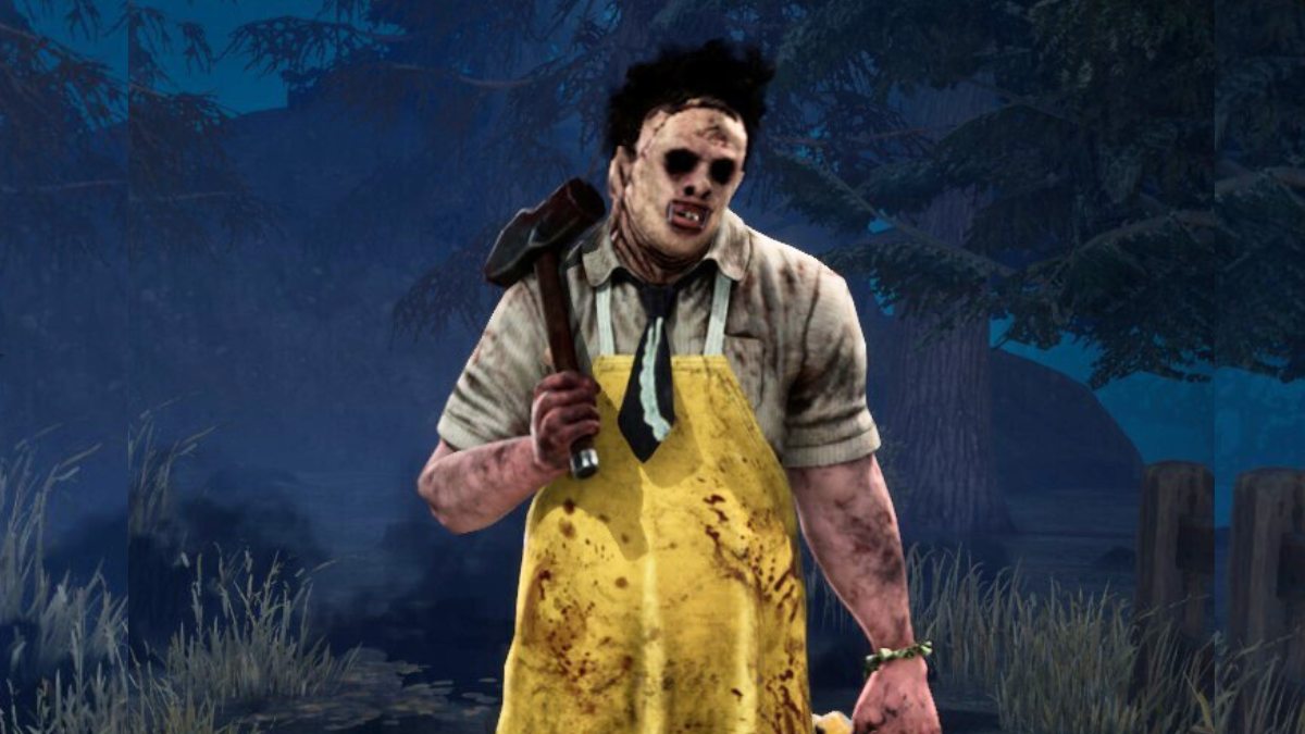 Leatherface standing in the lobby of Dead by Daylight