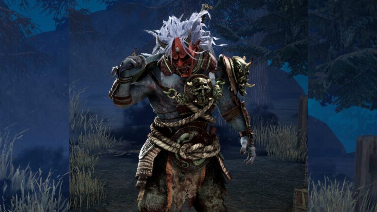 Oni standing in lobby of Dead by Daylight