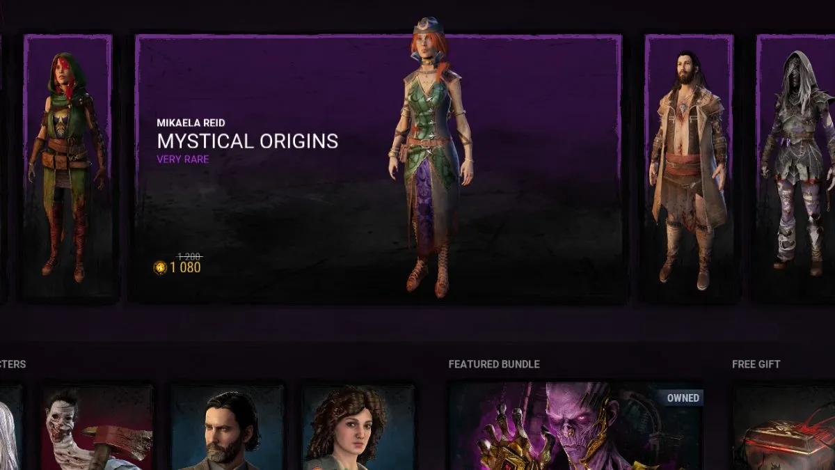 Dead by Daylight collection bundle with Mikaela skin in the shop