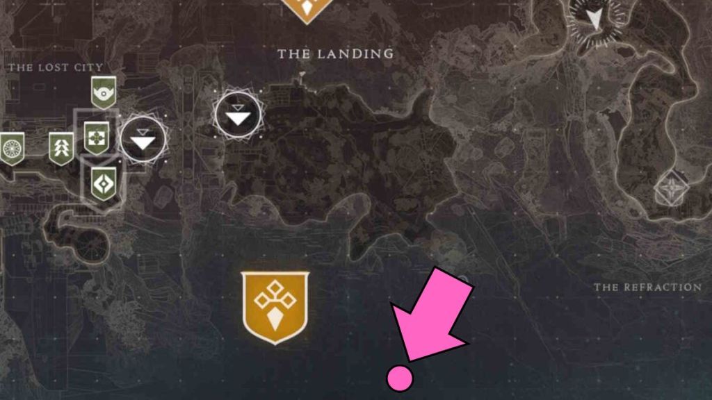 Map location of the Paranormal Activity in Destiny 2 The Forgotten Deep