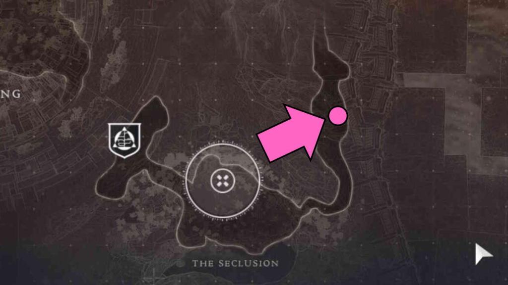 Map location of the Paranormal Activity in Destiny 2 The Seclusion