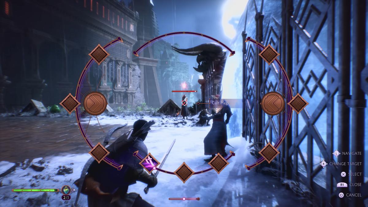 Using the Ability Wheel in Dragon Age: The Veilguard pauses combat. 