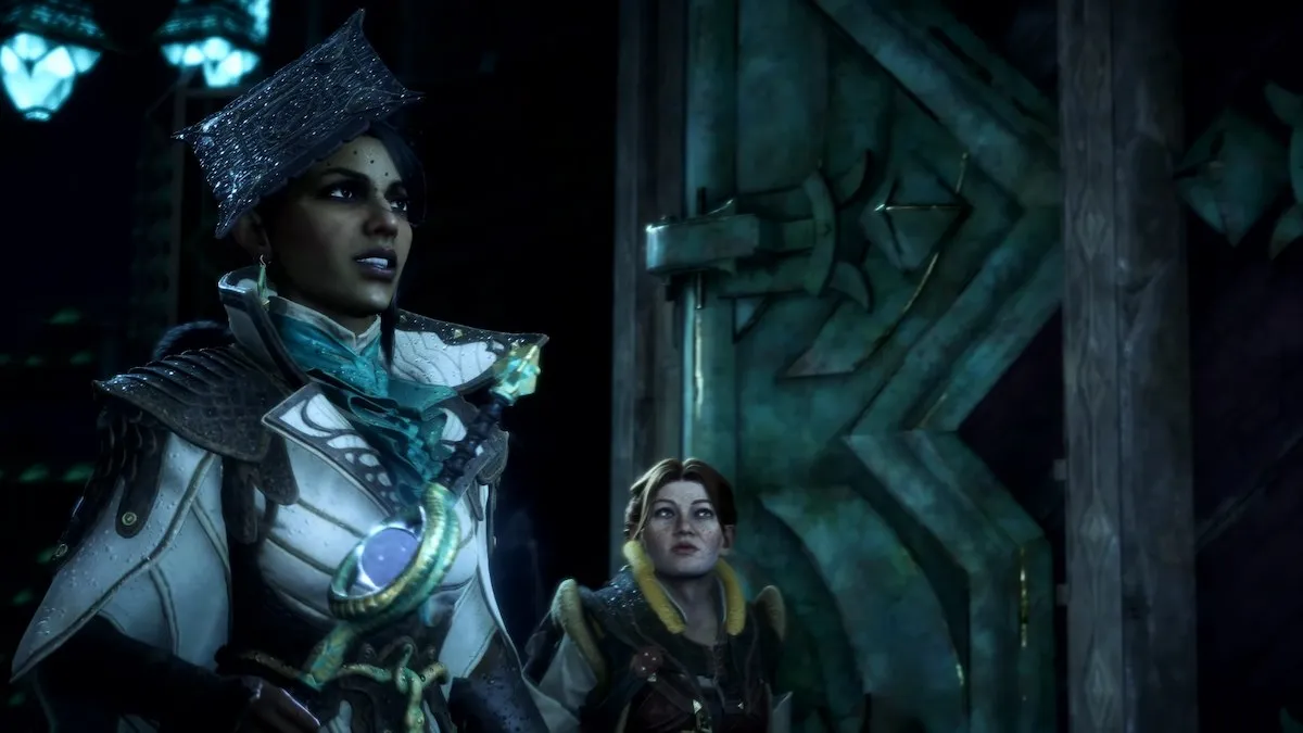 Neve and Harding in Dragon Age: The Veilguard.