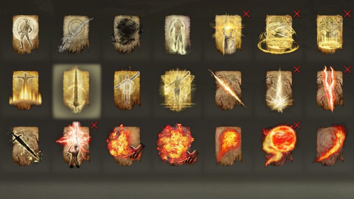 Some of the spells available in Elden Ring