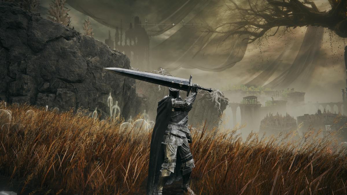 Character wielding the Greatsword of Solitude in Elden Ring