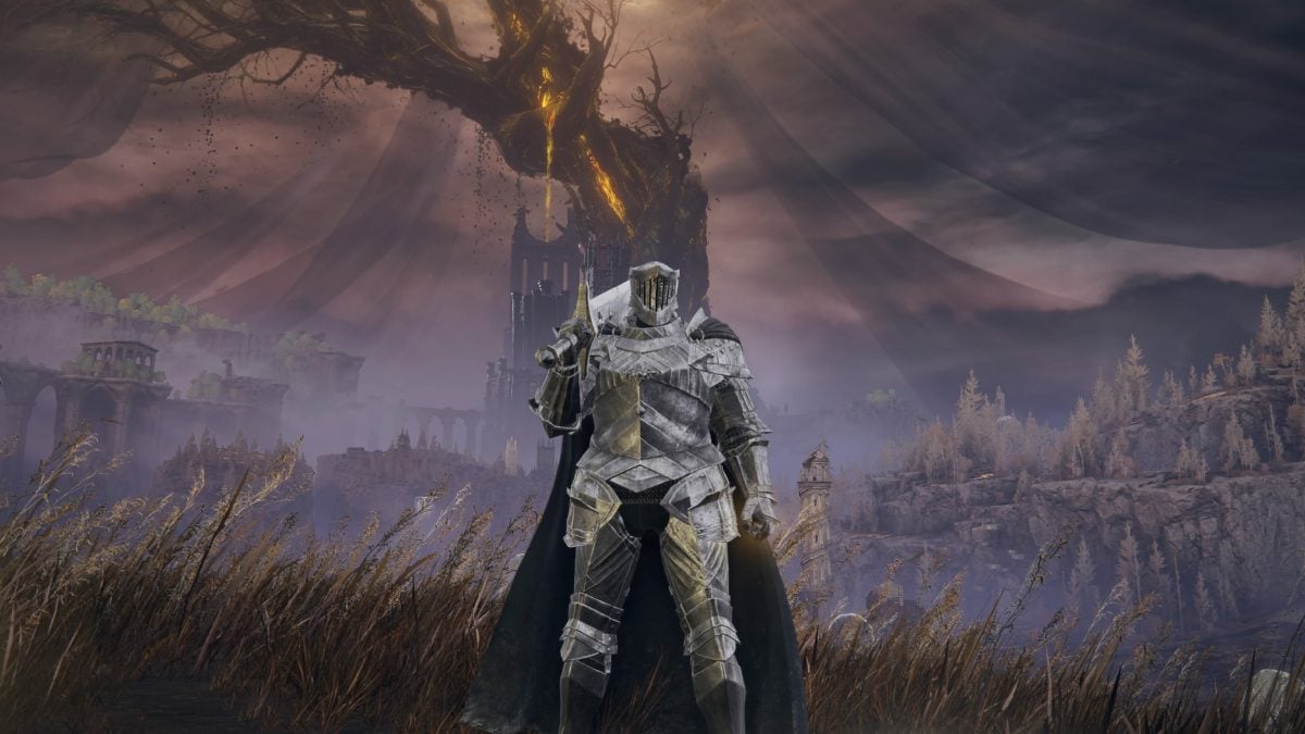 Solitude armor set and sword in Elden Ring
