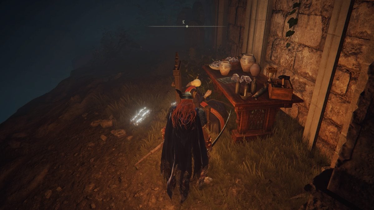 Sorcerer Thops lying dead infront of his study in Elden Ring