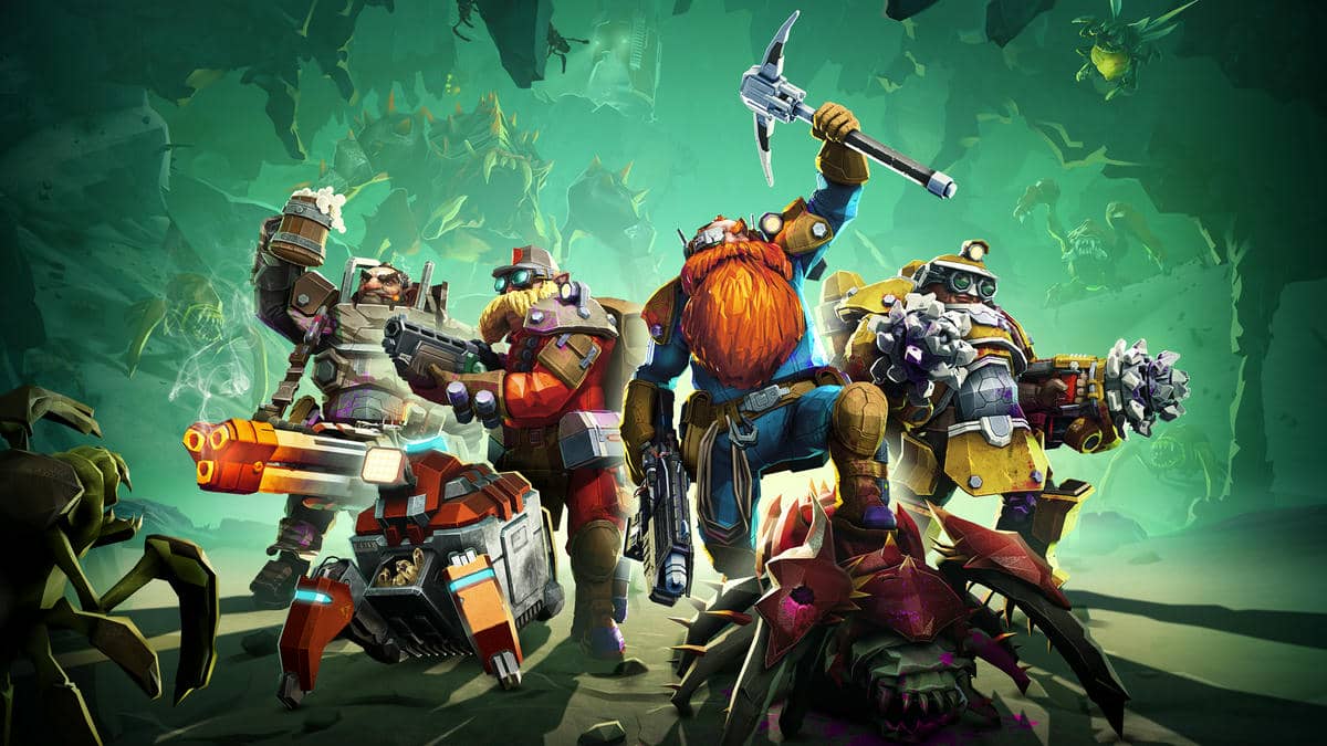 Deep Rock Galactic key art with all characters
