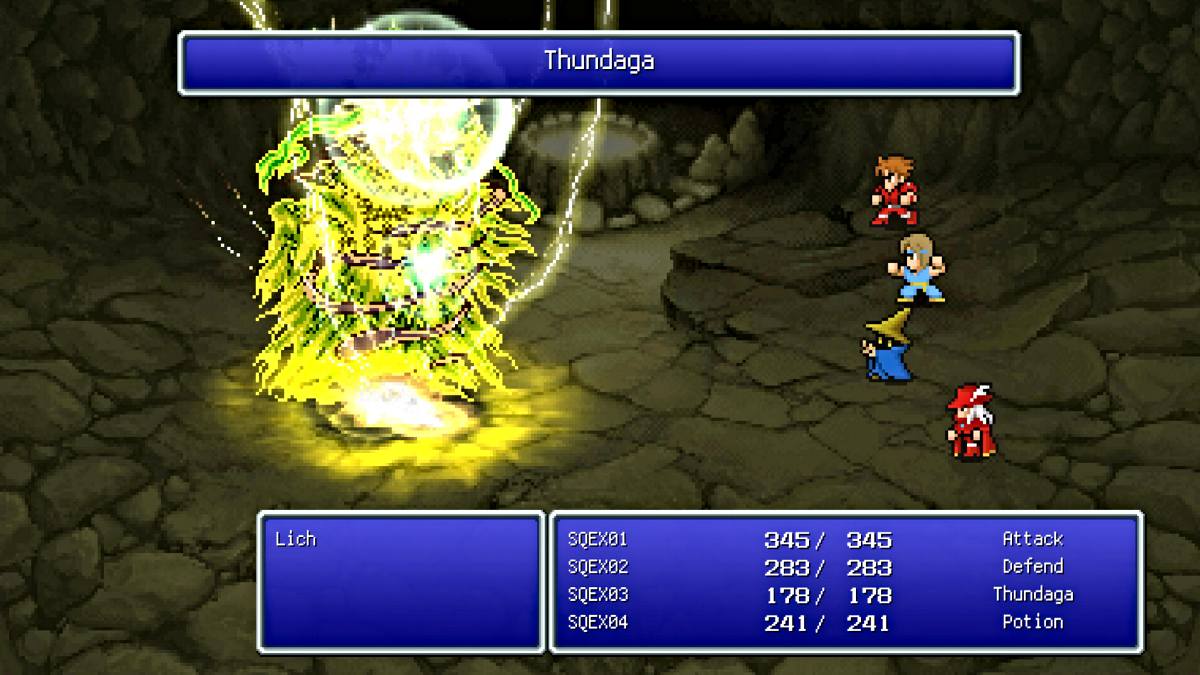 Party fights a Lich in Final Fantasy