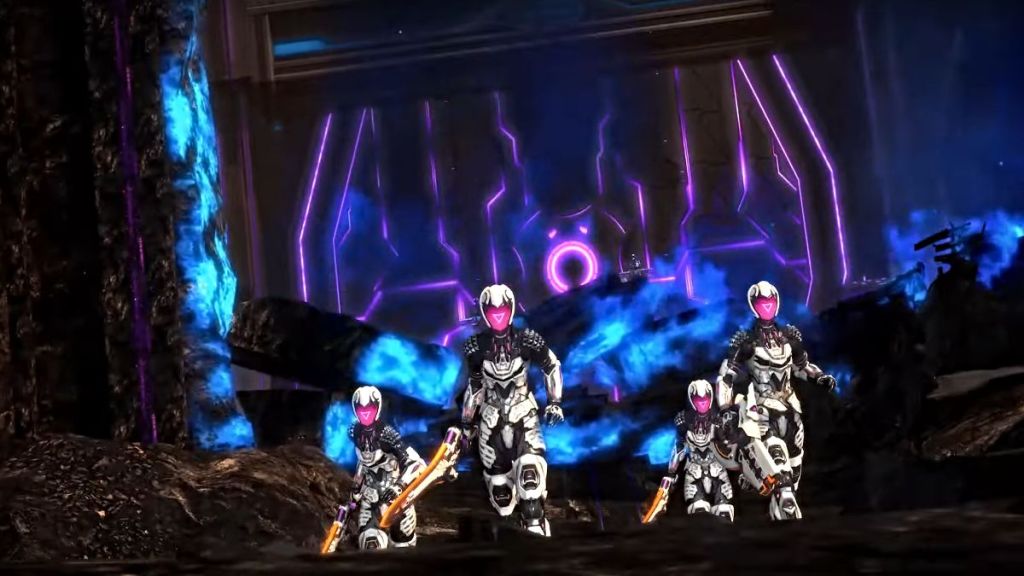 Futuristic soldiers in Final Fantasy XIV