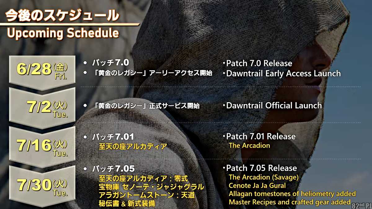 Schedule for first month of Dawntrail in Final Fantasy XIV