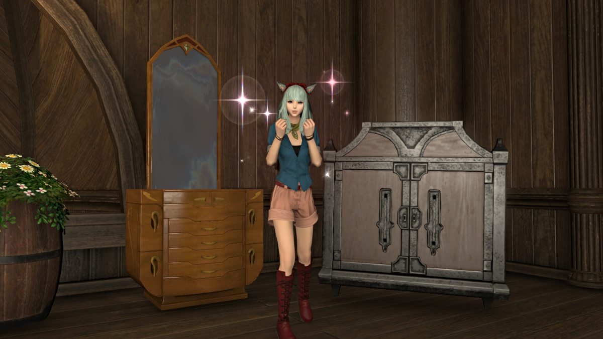 Player at an inn in Final Fantasy XIV