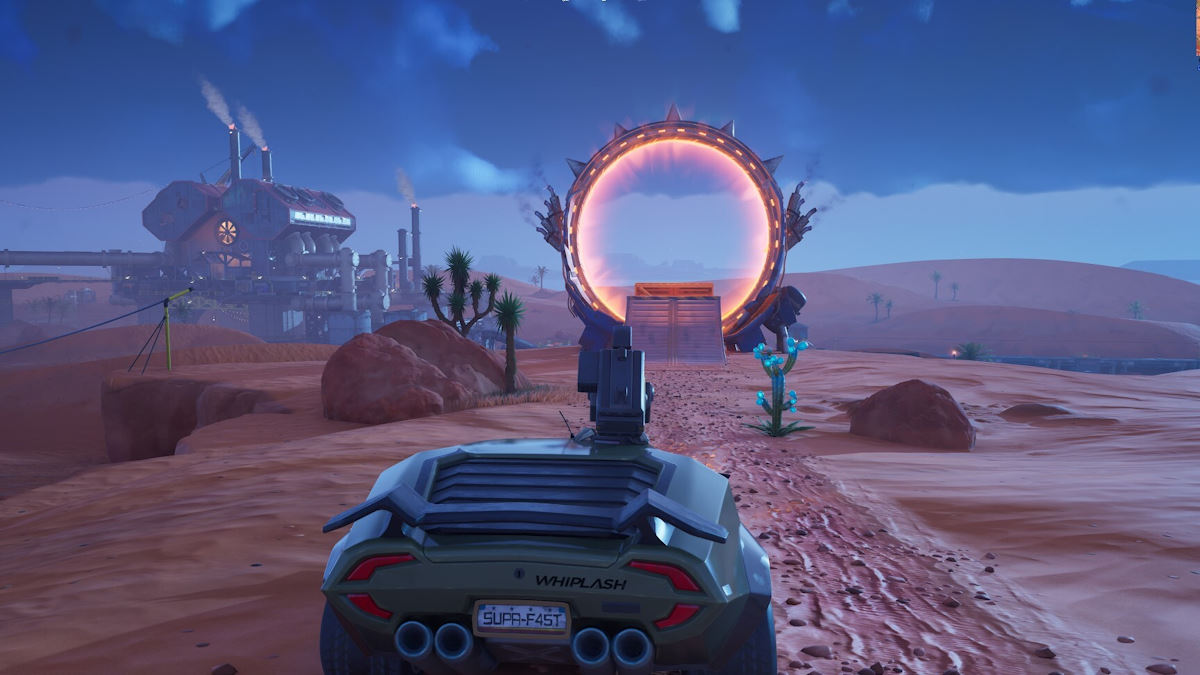 Player driving a car towards nitro gate