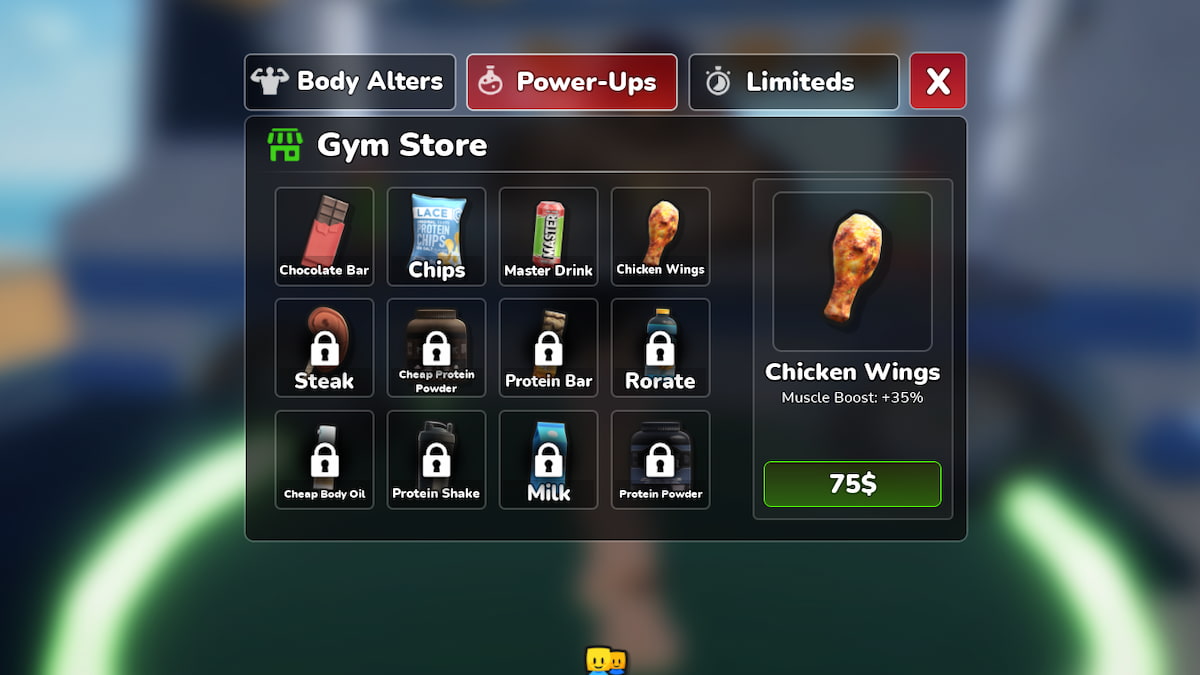 List of all available Power-Ups in Gym League Roblox