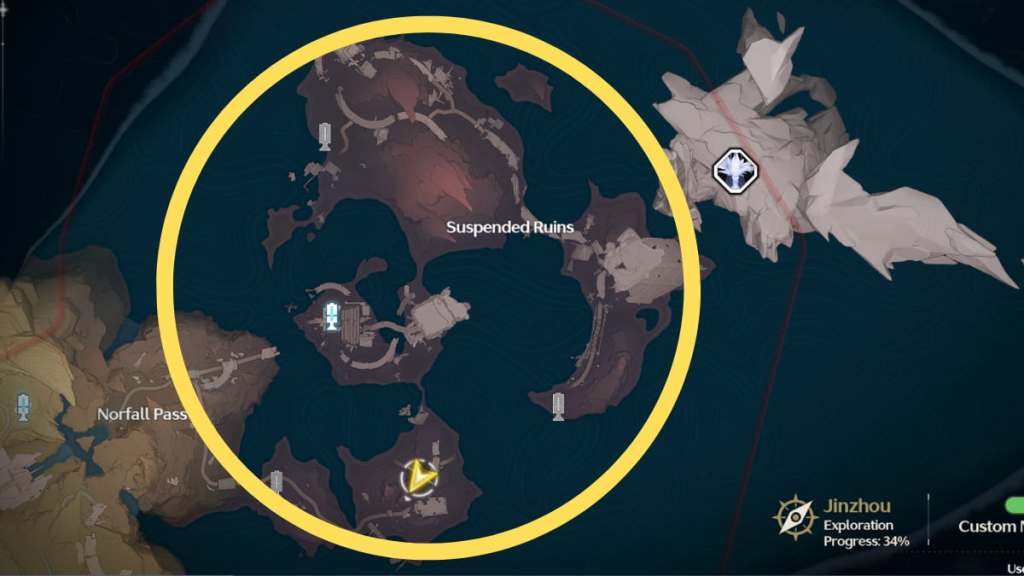 Wuthering Waves circle showing havoc prism location