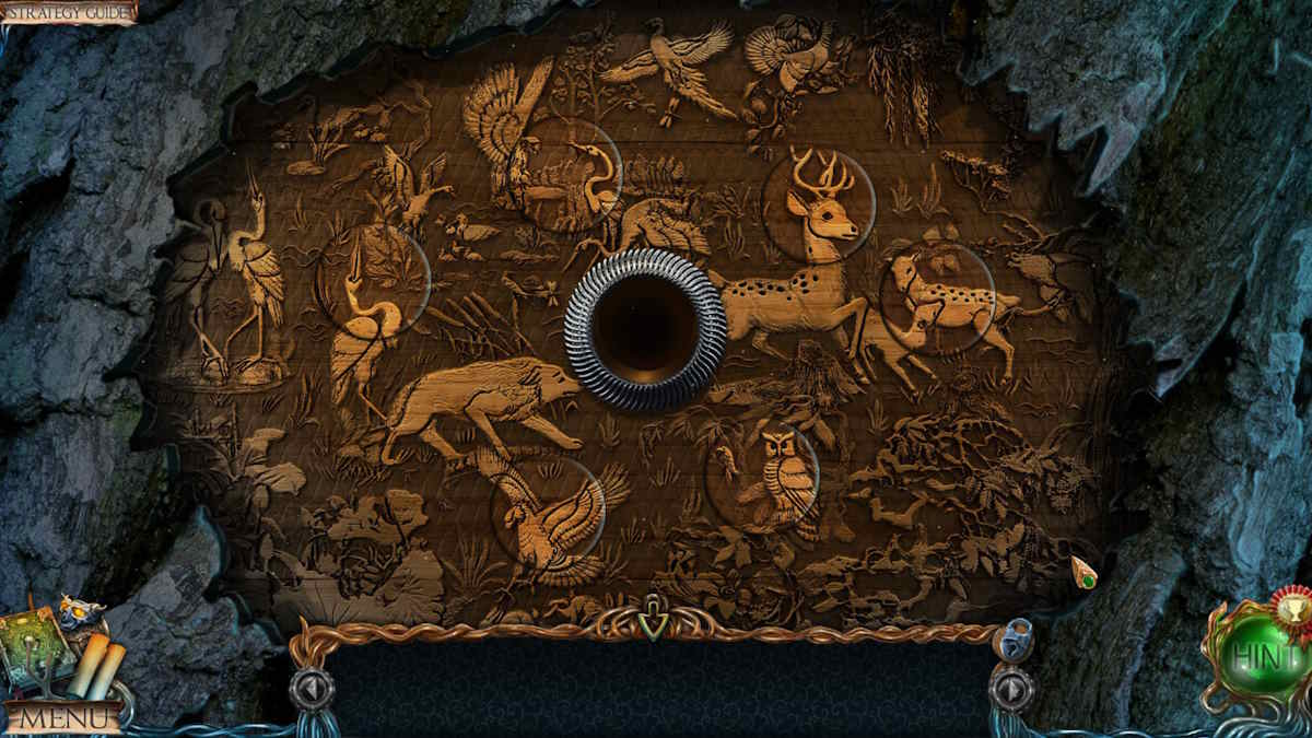 The completed bark picture puzzle to enter the tree in Lost Lands 1: Dark Overlord
