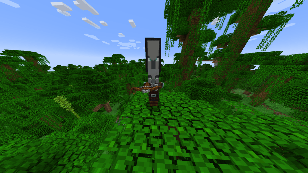 A Pillager Captain in Minecraft.