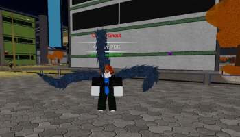 Player using Shuu Tsukiyama Kagune weapon in Monster Ghoul