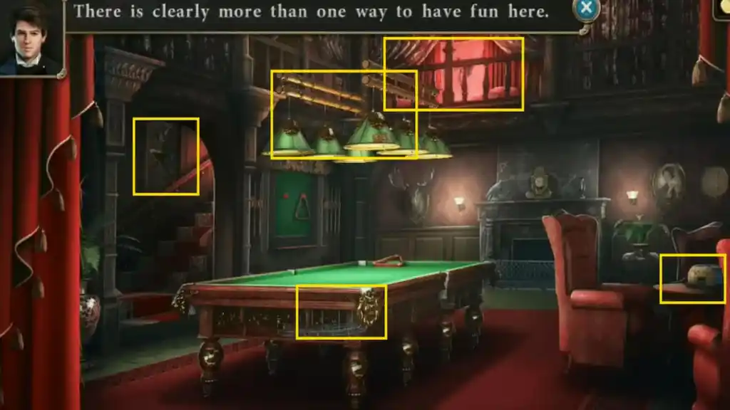 Brothel billiard room points of interest in Mystery Detective Adventure