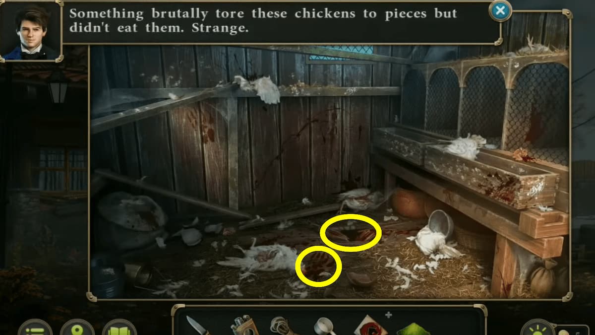Chicken coop evidence in Mystery Detective Adventure