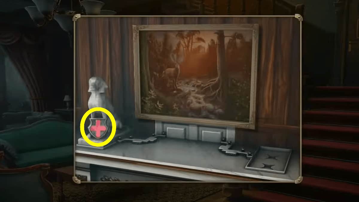 Fireplace mantle detail piece in Mystery Detective Adventure