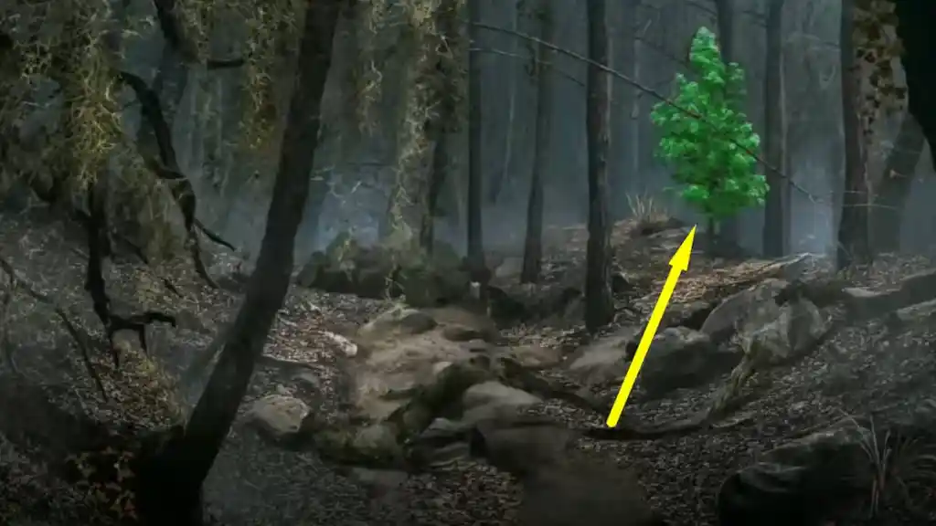 Following green tree path in Mystery Detective Adventure
