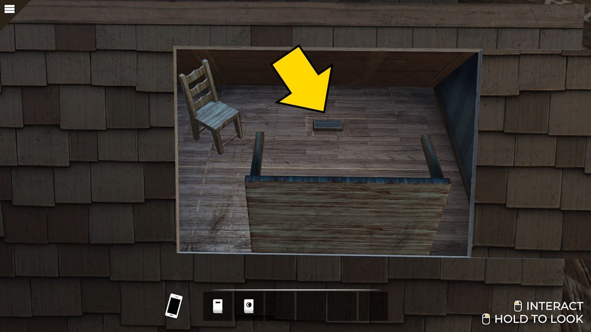 Finding the button under the table in Nancy Drew: Midnight in Salem