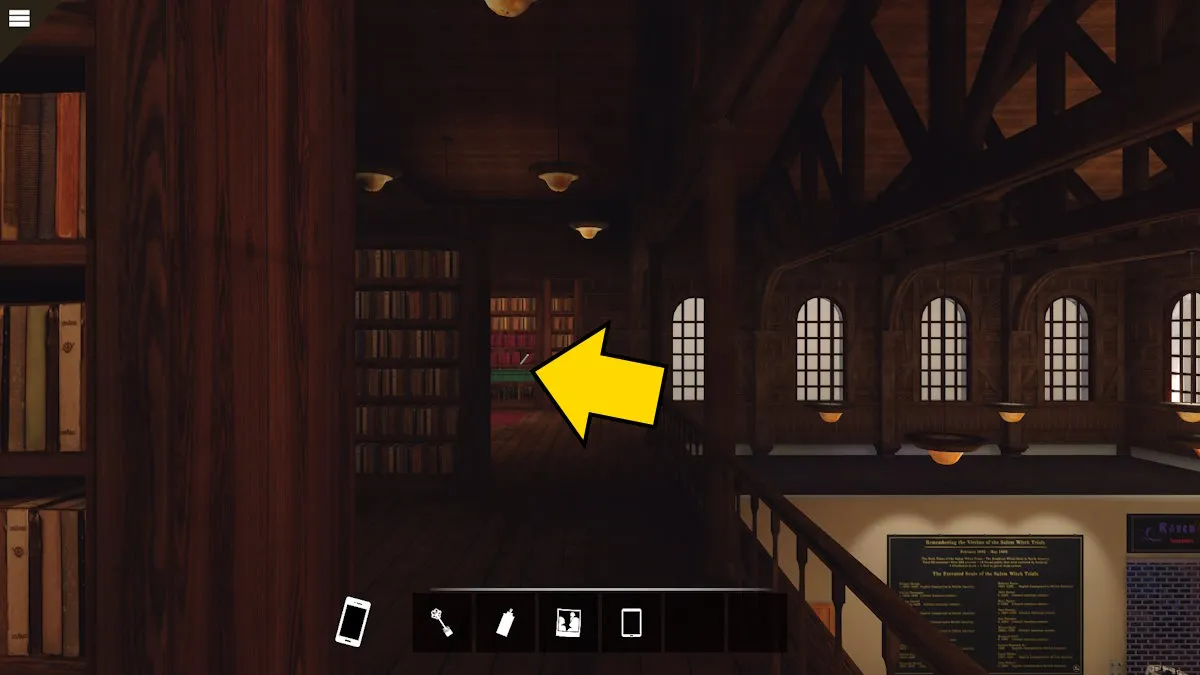 The upstairs archive in the museum in Nancy Drew: Midnight in Salem