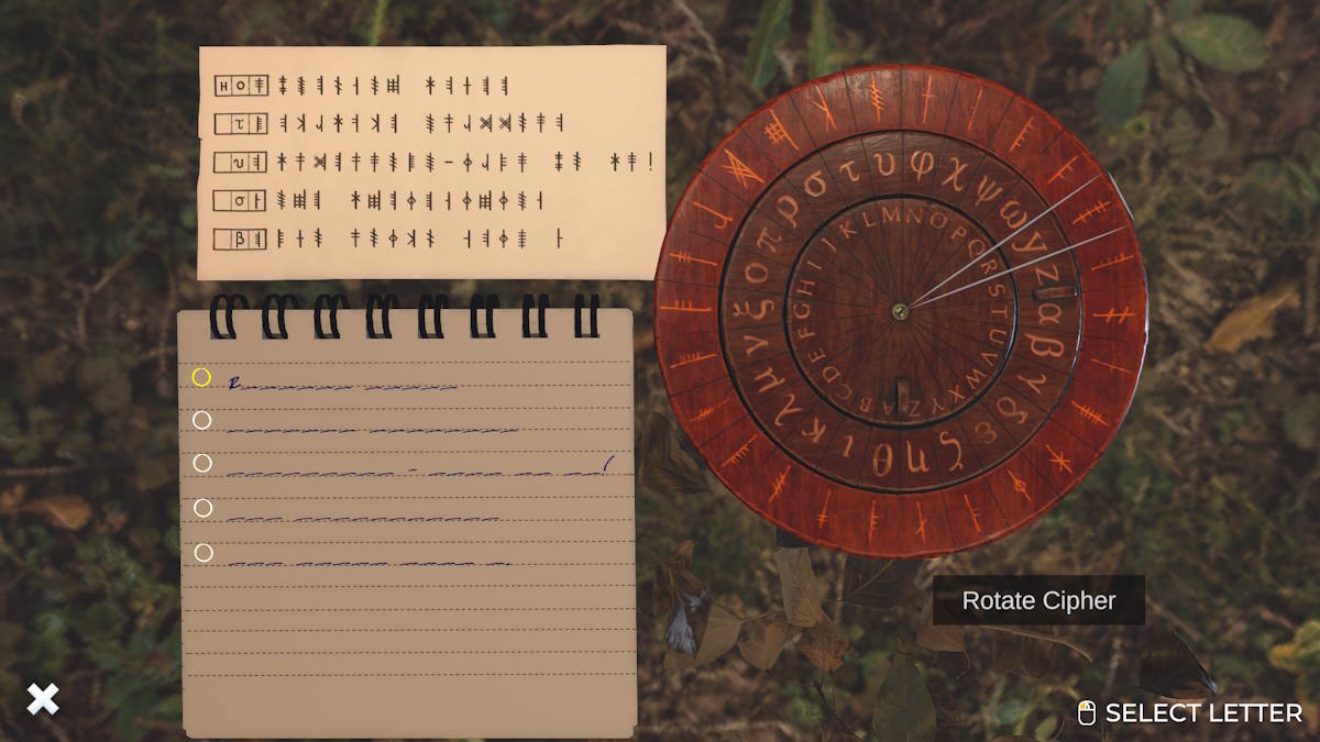 The first cipher position in the cemetery in Nancy Drew: Midnight in Salem