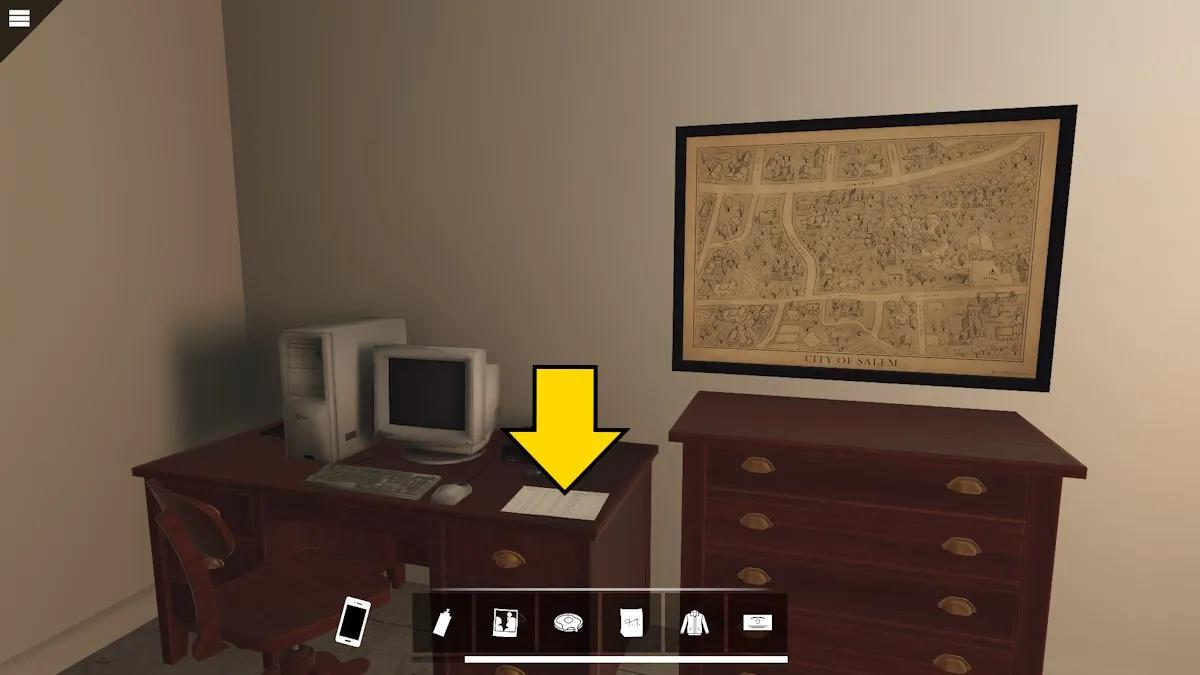 Finding the evidence printout in the courthouse in Nancy Drew: Midnight in Salem