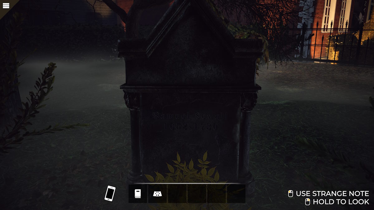 Finding the gravestone and cipher in the cemetery in Nancy Drew: Midnight in Salem